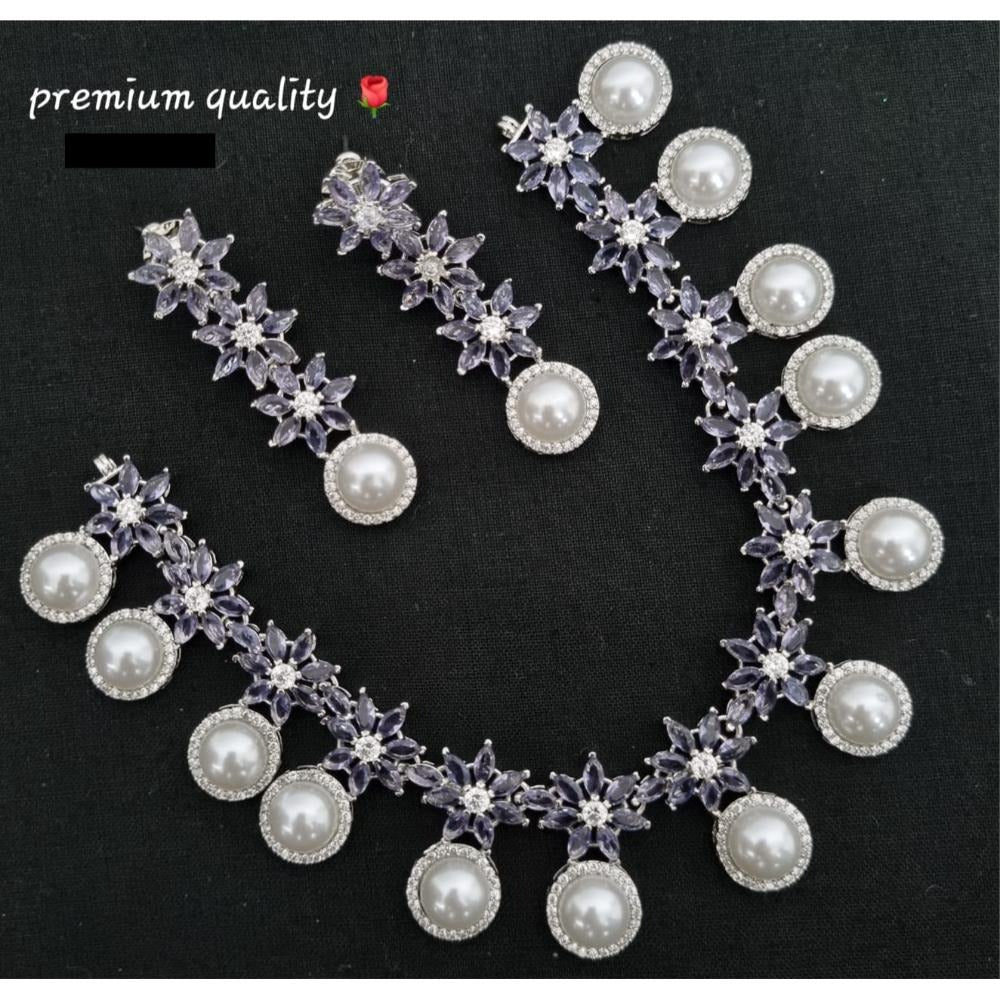 Akruti Collection Silver Plated Austrian Stone Choker Necklace Set