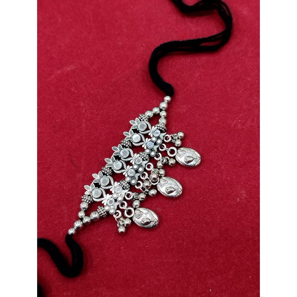 Akruti Collection Oxidised Plated Choker Necklace Set