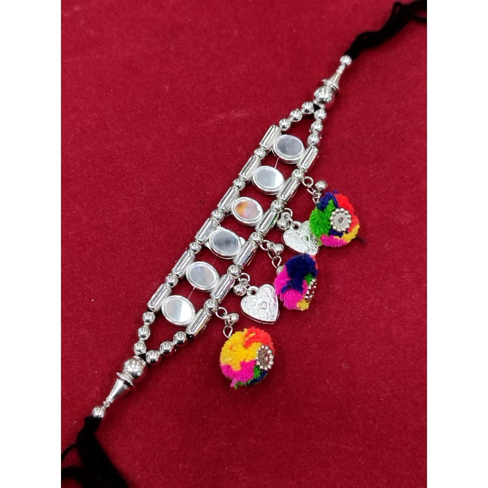 Akruti Collection Oxidised Plated Choker Necklace Set