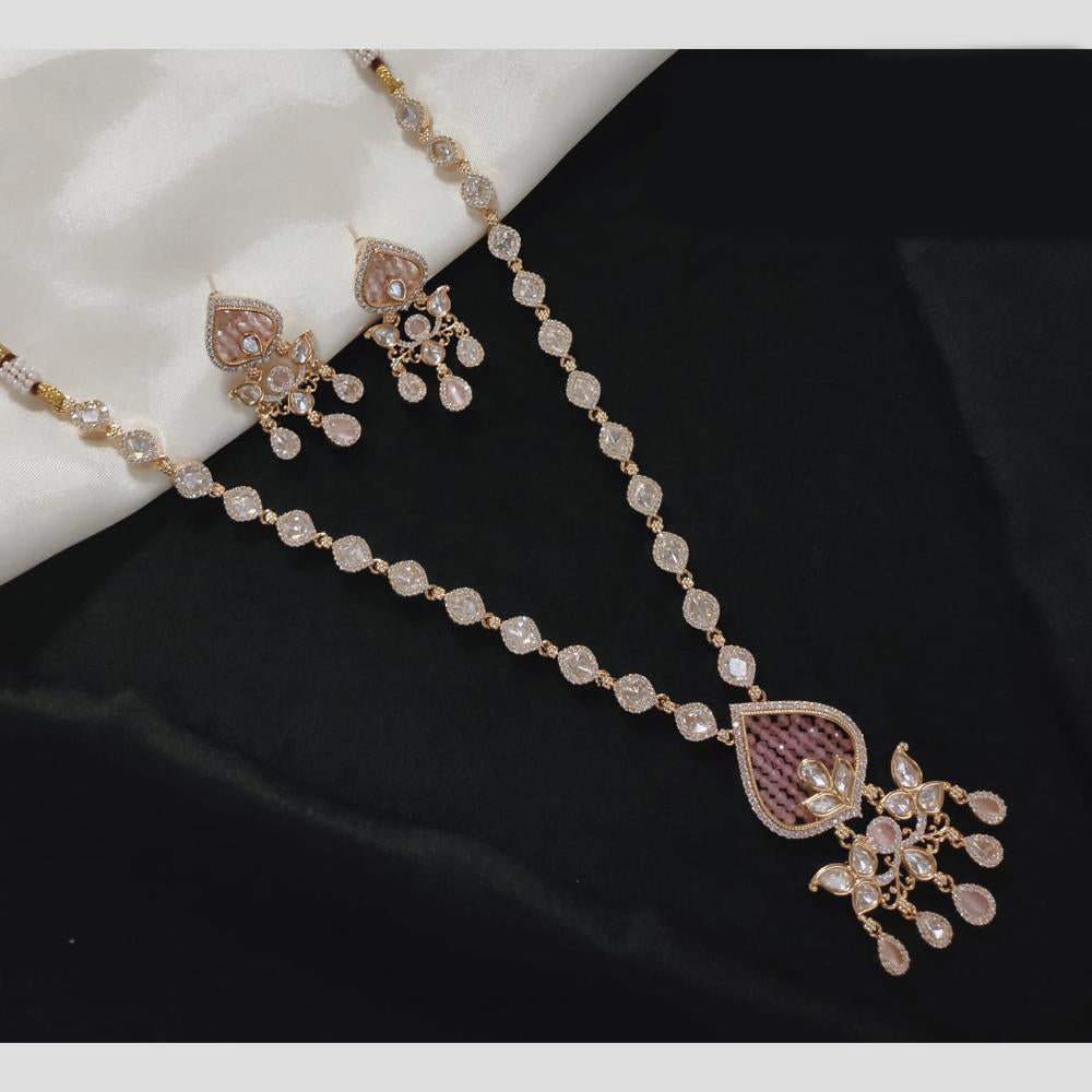 Akruti Collection Gold Plated Polki Kundan Stone And Pearls Necklace Set