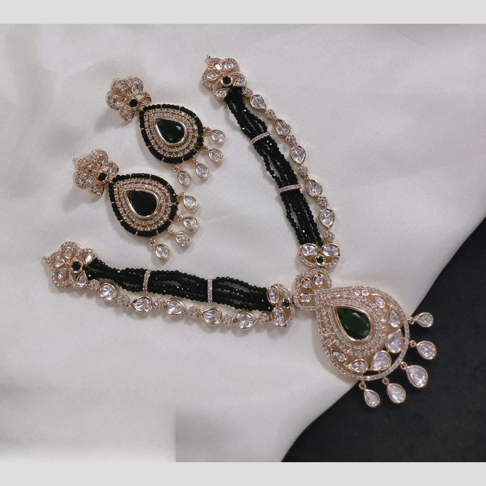 Akruti Collection Gold Plated Polki Kundan Stone And Pearls Necklace Set