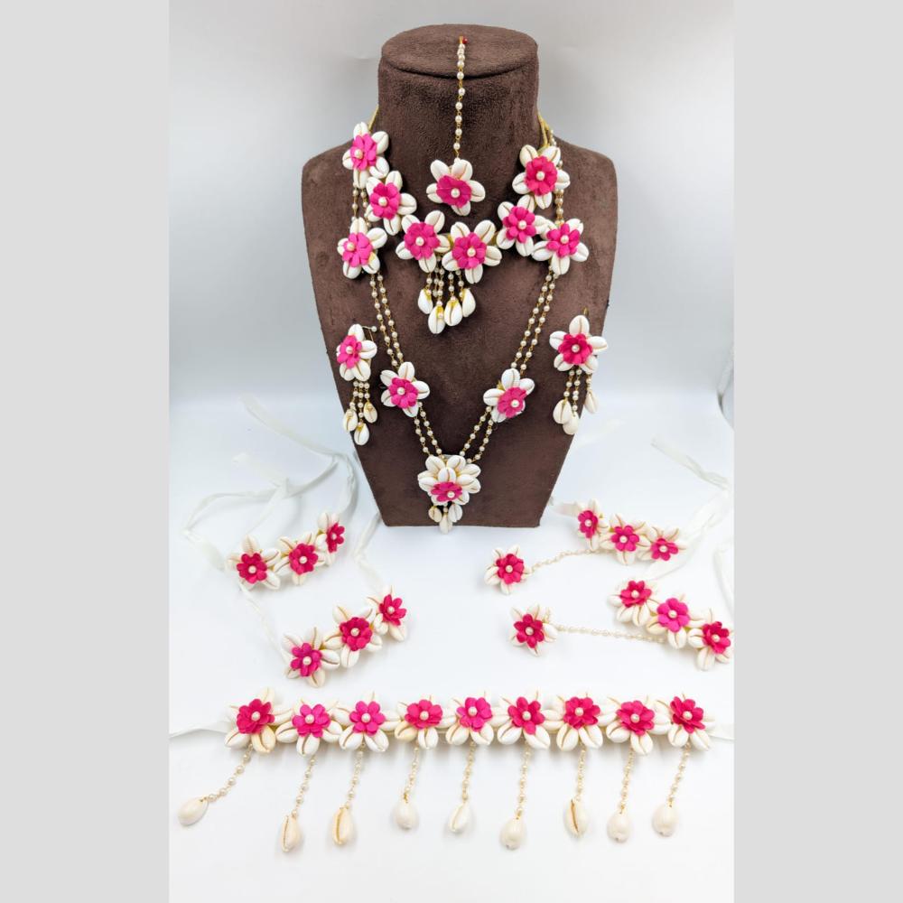 Akruti Collection Floral Jewellery Necklace Set