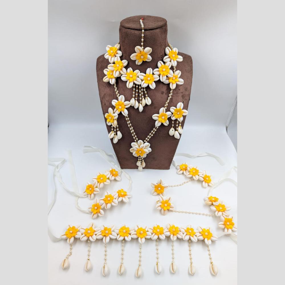 Akruti Collection Floral Jewellery Necklace Set