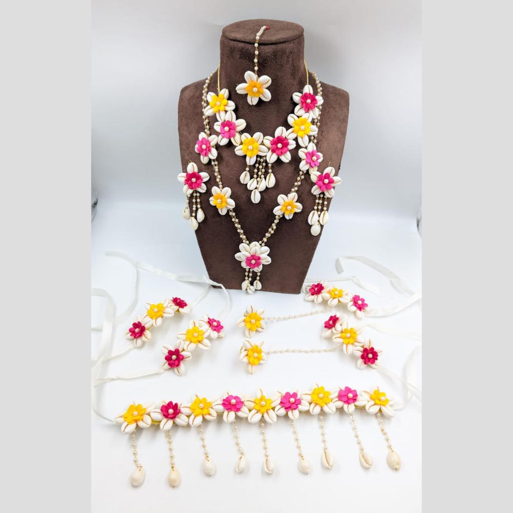 Akruti Collection Floral Jewellery Necklace Set