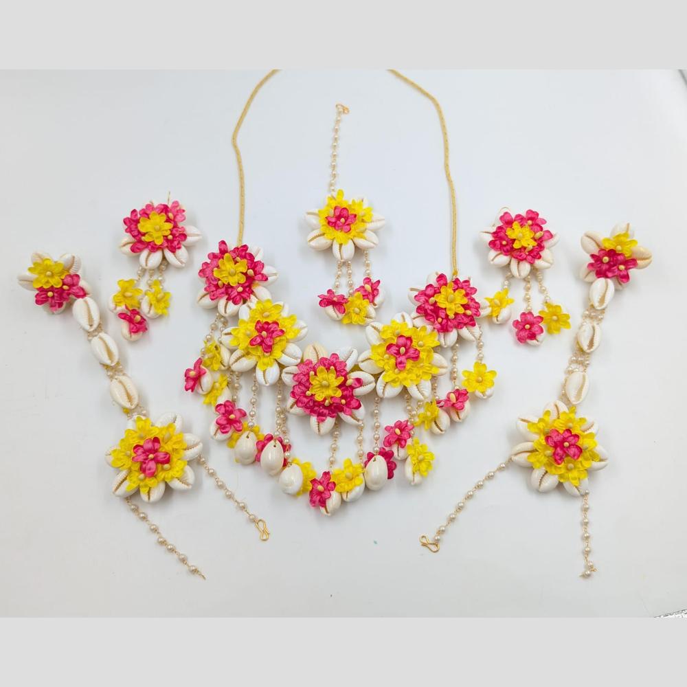 Akruti Collection Floral Jewellery Necklace Set