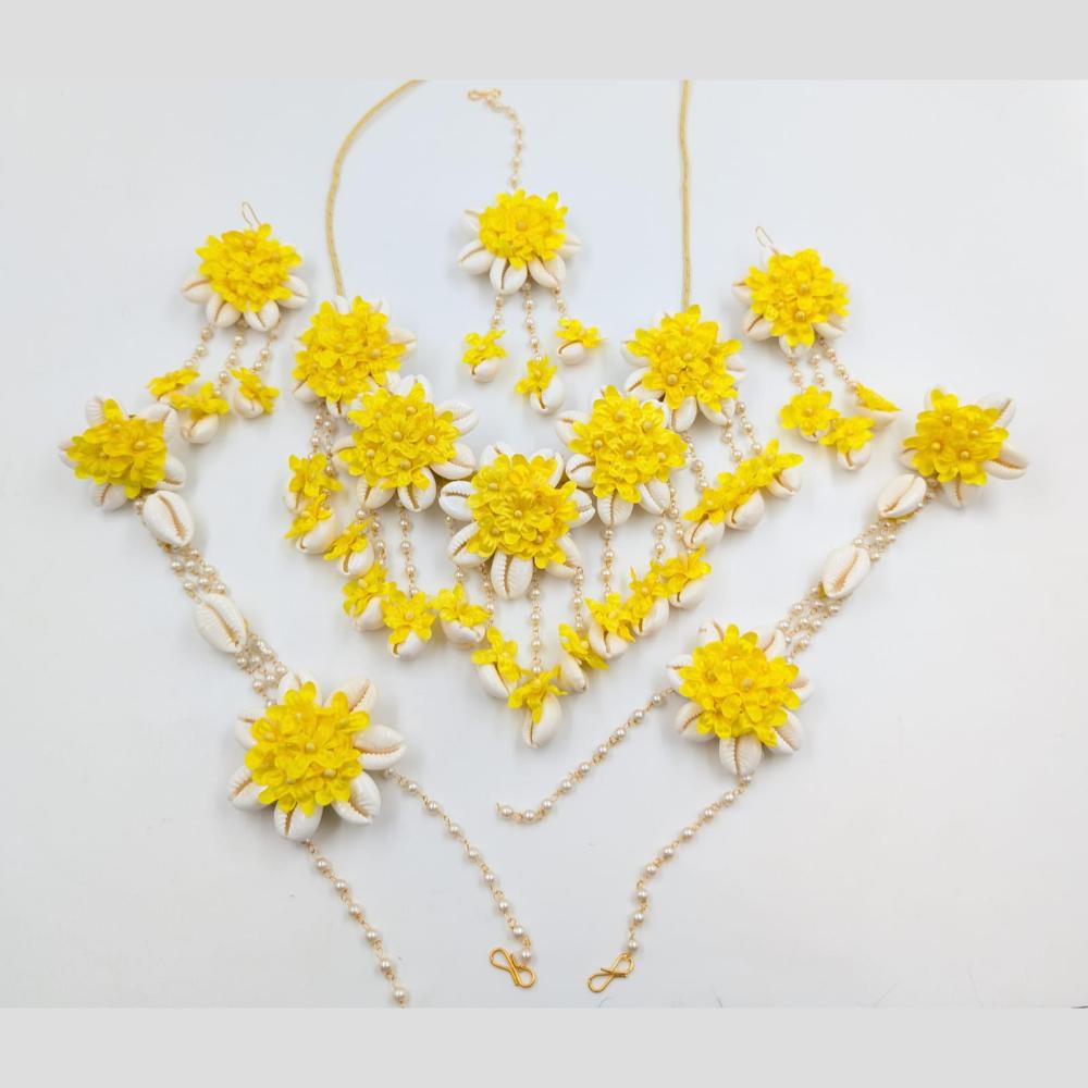 Akruti Collection Floral Jewellery Necklace Set