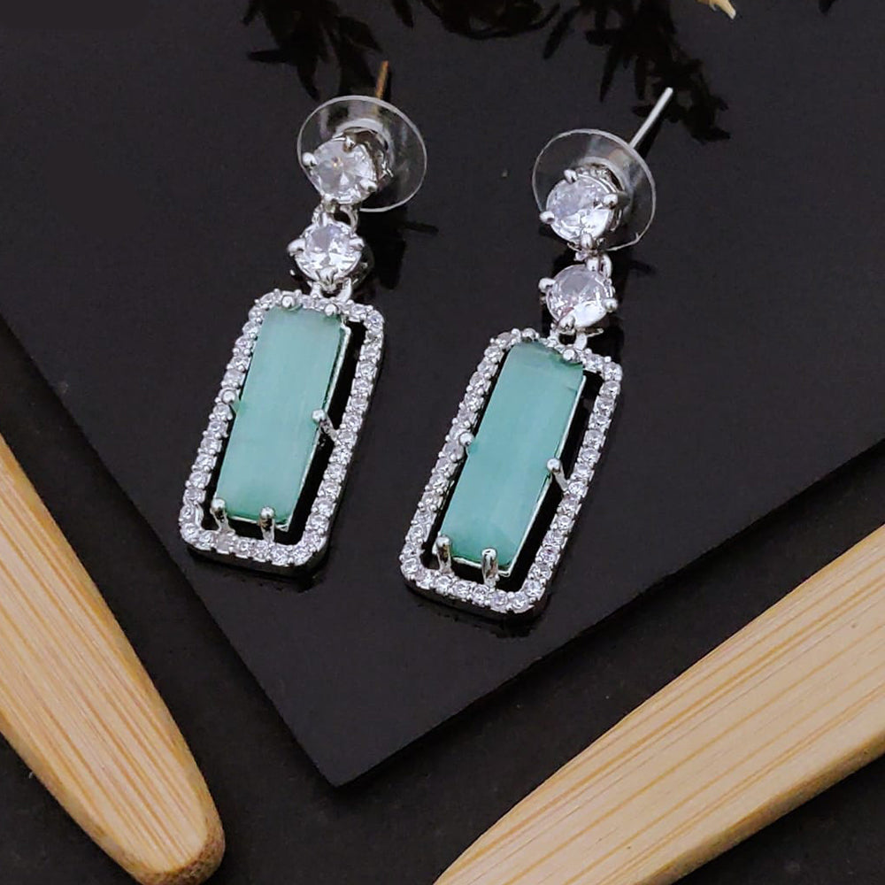 Akruti Collection American Diamond Dangler Earrings | Elegant Party Wear