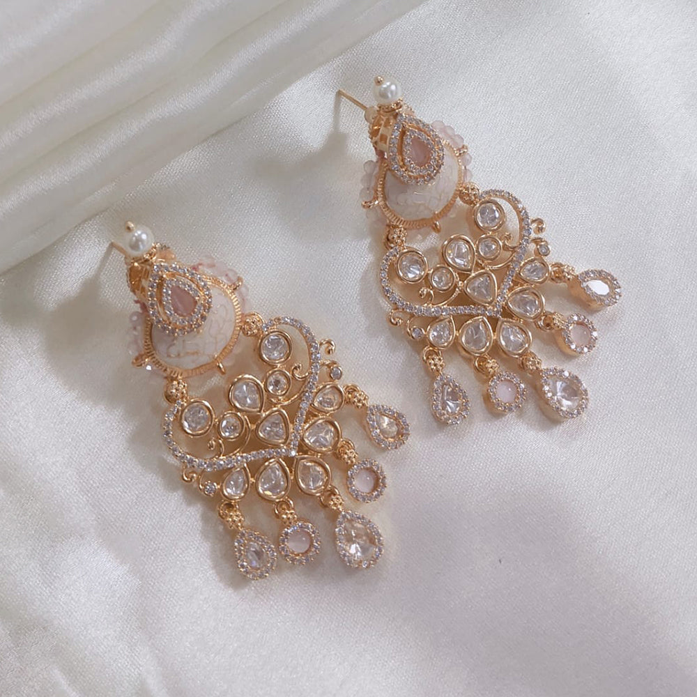 Akruti Collection Gold Plated Polki Kundan Dangler Earrings