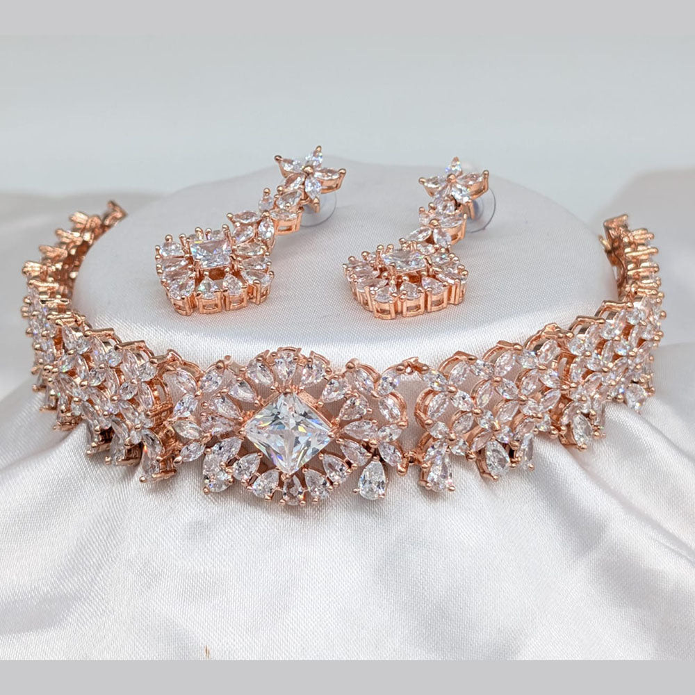 Akruti Collection American Diamonds Choker Necklace Set