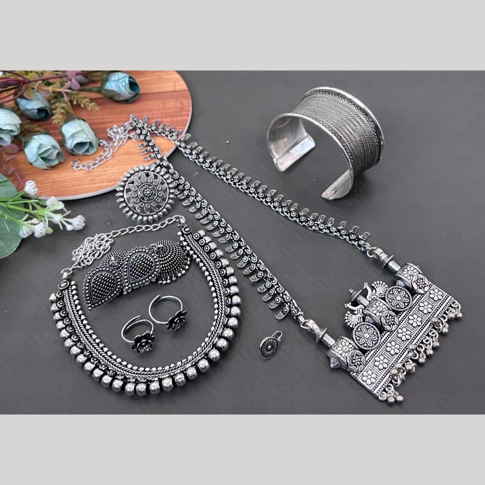 Akruti Collection Oxidised Plated Combo Set
