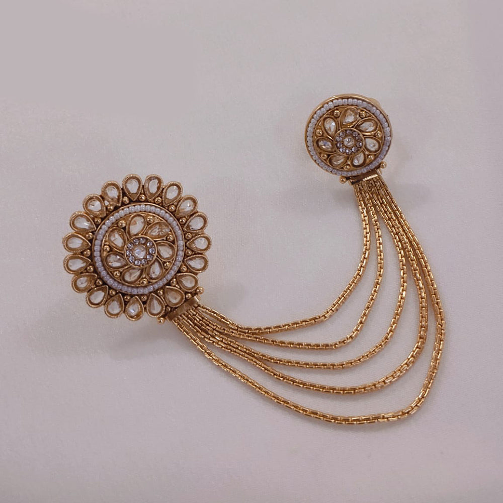 Akruti Collection Gold Plated Pota Stone Ring