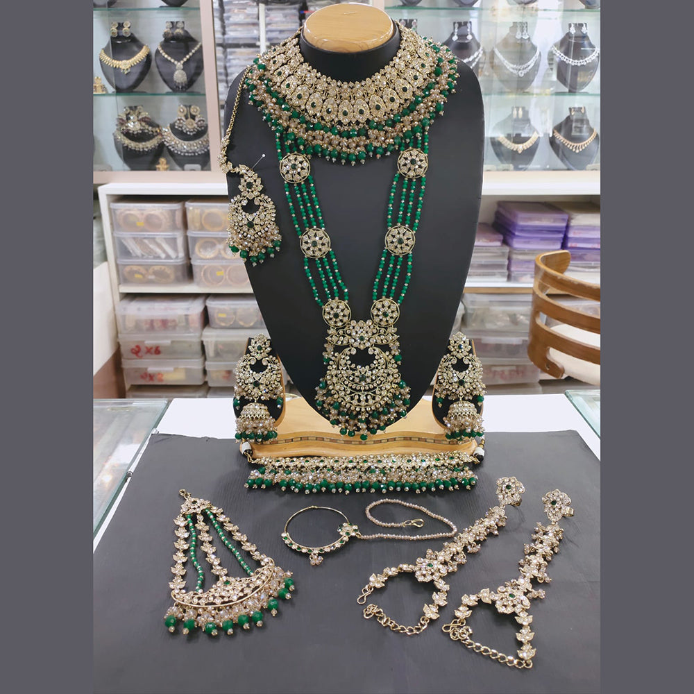 Akruti Collection Gold Plated Austrian Stone Bridal Set