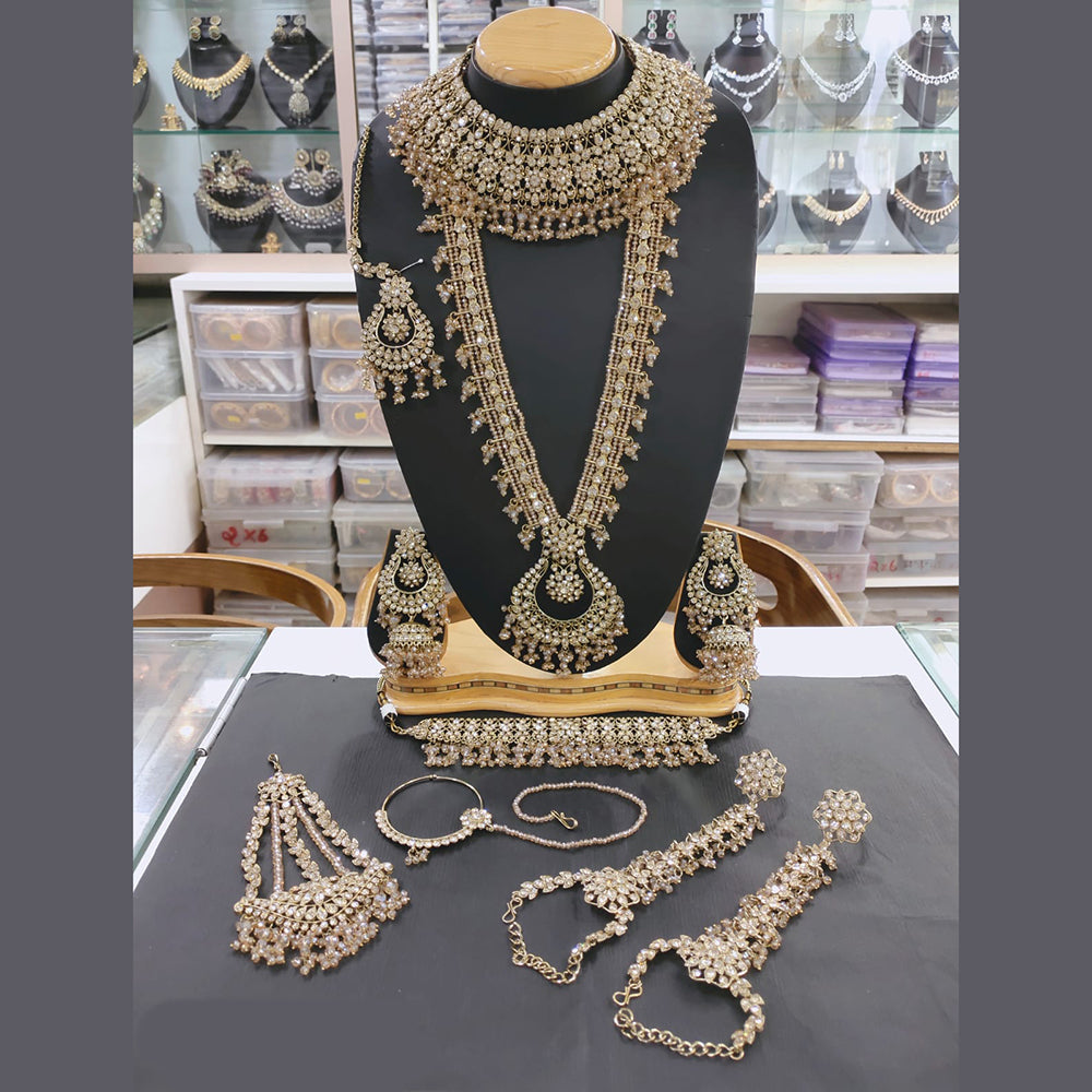 Akruti Collection Gold Plated Austrian Stone Bridal Set