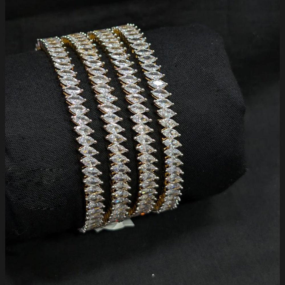 Akruti Collection Premium Gold Plated American Diamond Bangles