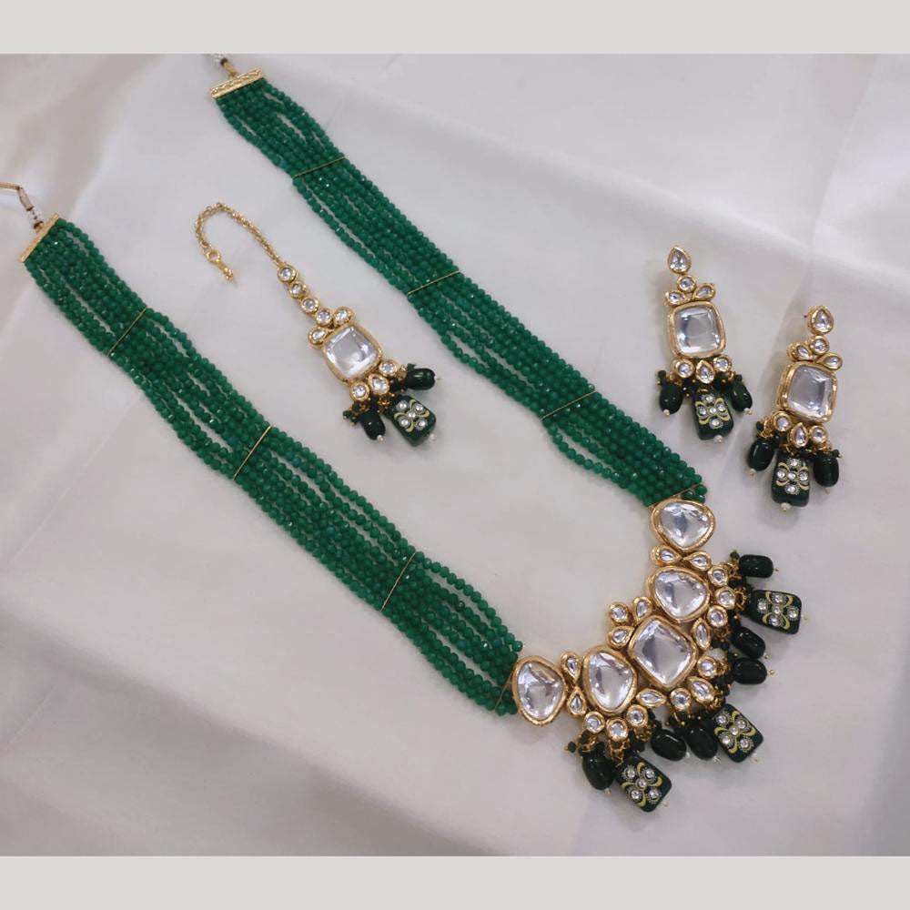 Akruti Collection Timeless Tradition Kundan And Beads Long Necklace Set