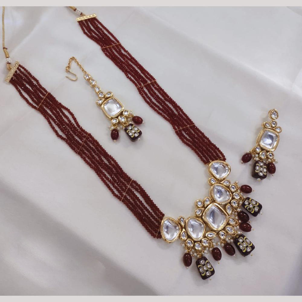 Akruti Collection Timeless Tradition Kundan And Beads Long Necklace Set