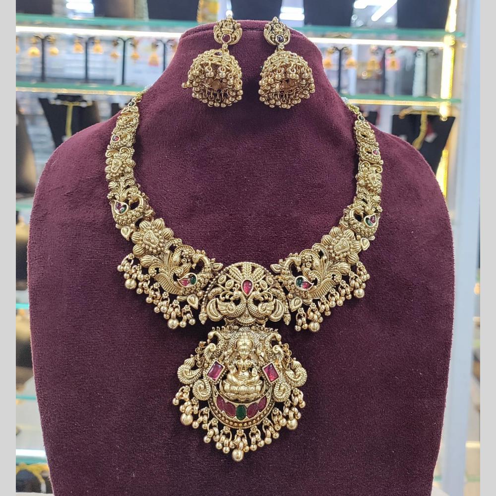 Akruti Traditional Temple Jewellery Set Featuring Elegant Peacock Motifs