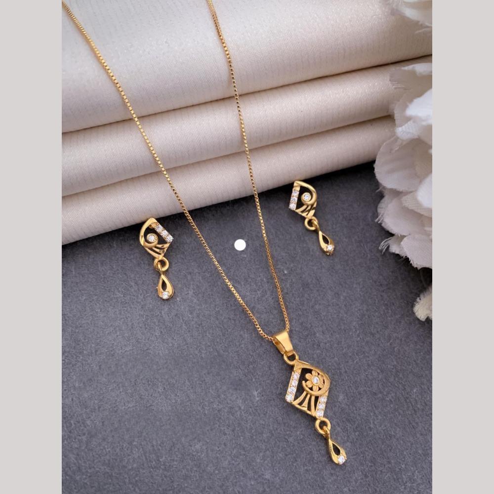 Akruti Collection Delicate Austrian Chain Pendant Set