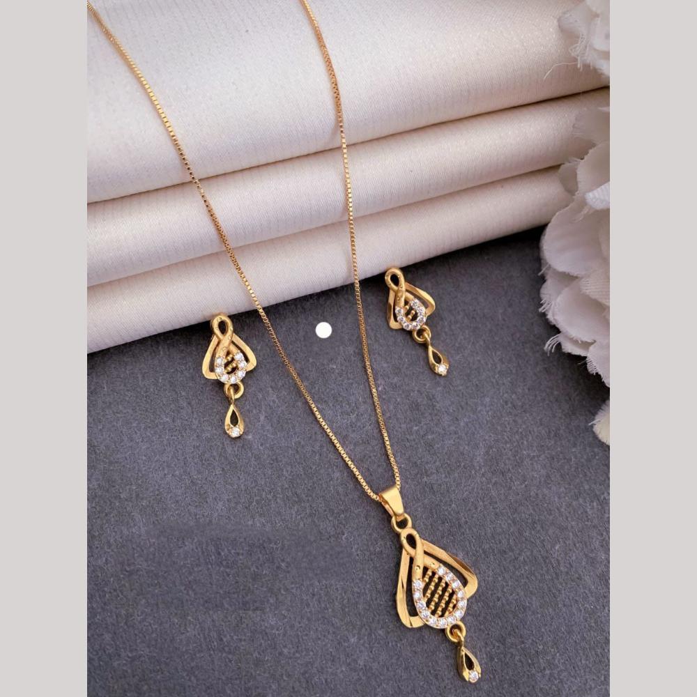 Akruti Collection Delicate Austrian Chain Pendant Set