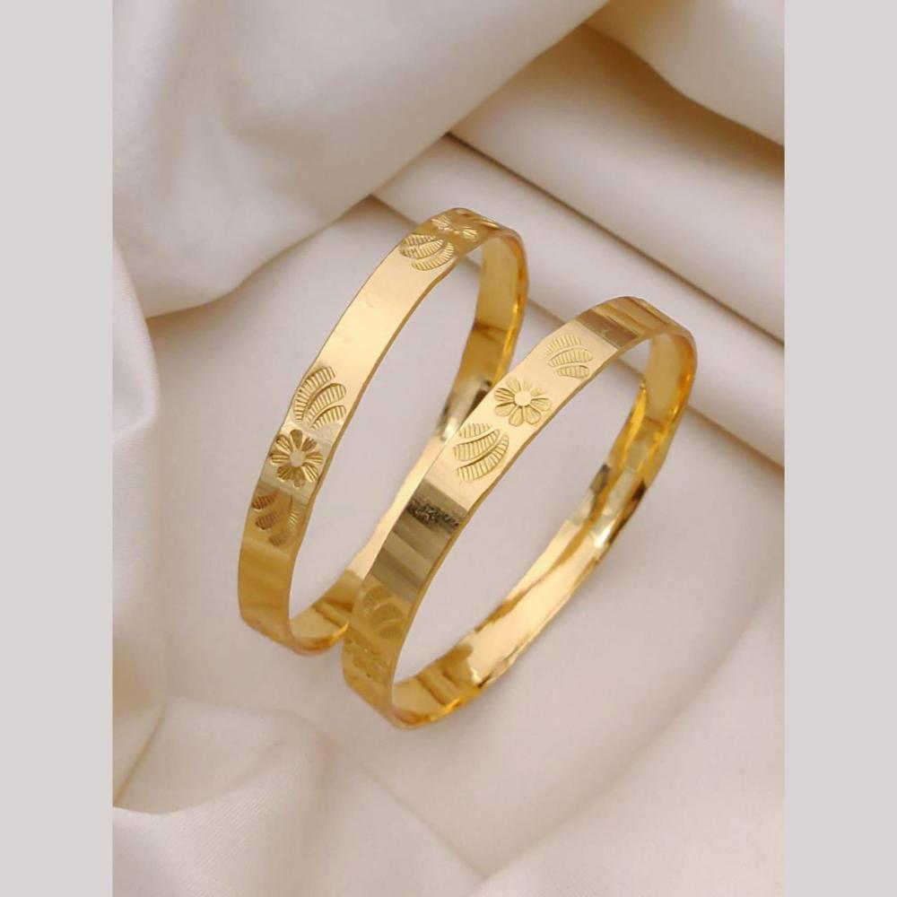 Akruti Collection Antique Style Floral Bangle Set