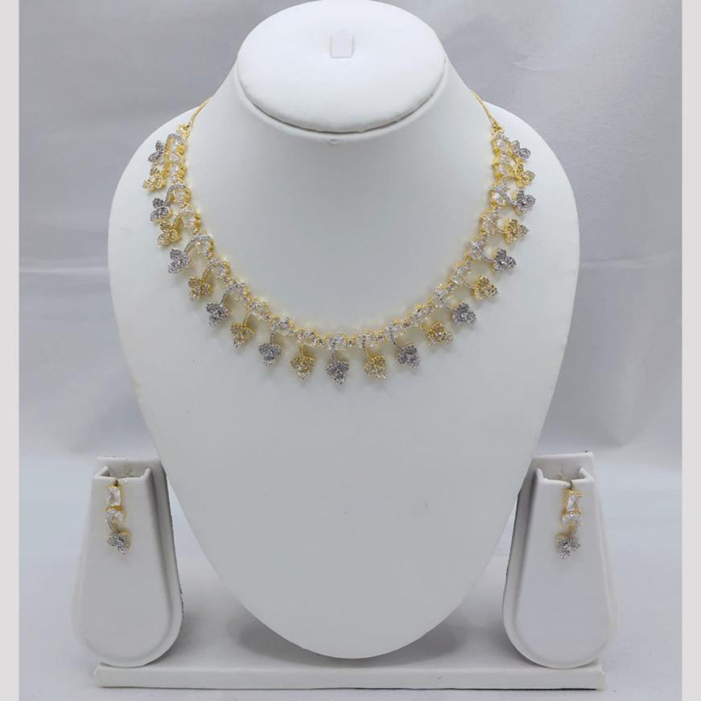 Akruti Collection Sparkling American Diamond Necklace Set