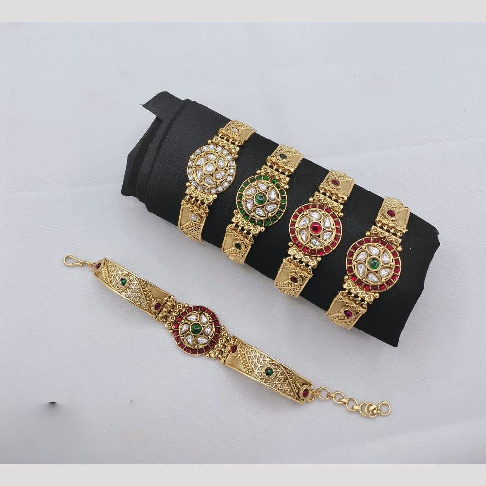 Akruti Collection Antique Polish Trendy Pota Stone Adjustable Bracelet