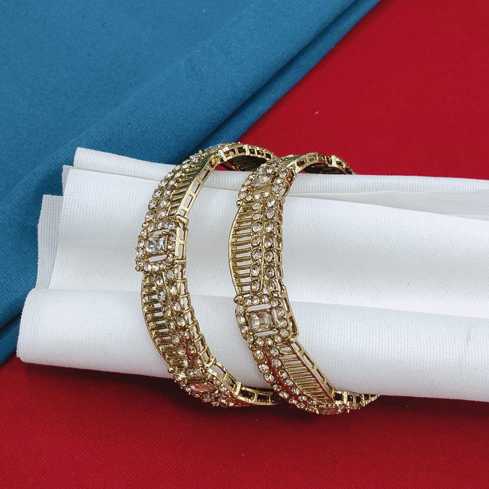 Akruti Collection Radiant Charm Kundan Stone Bangle Set
