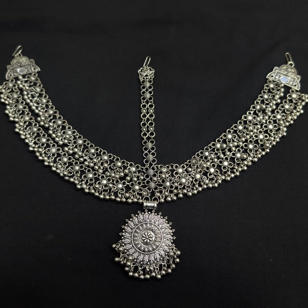 Akruti Collection Oxidised Plated Stunning Navratri Damini Maangtikka