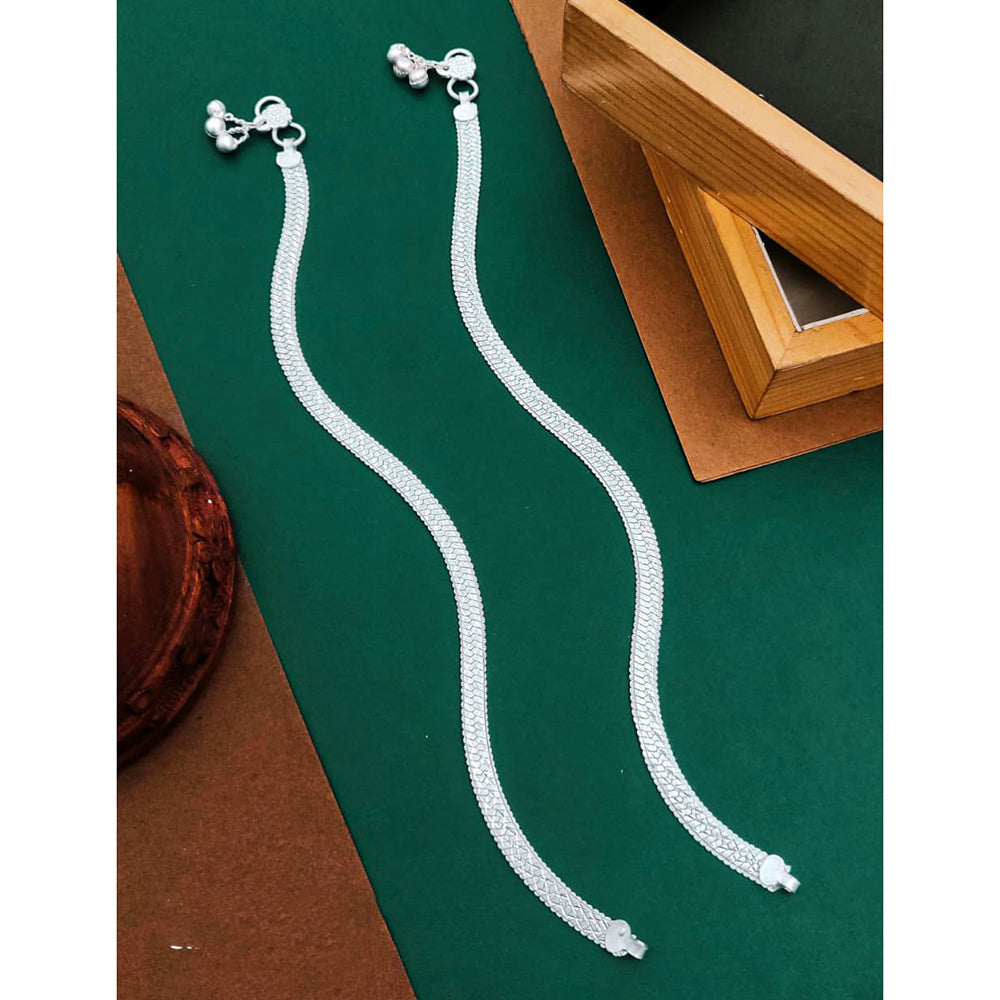 Akruti Collection Premium Rhodium Plated Payal \ Anklet