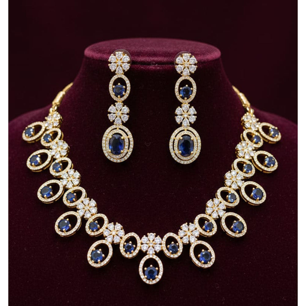 Akruti Collection Royal Look American Diamond Necklace Set