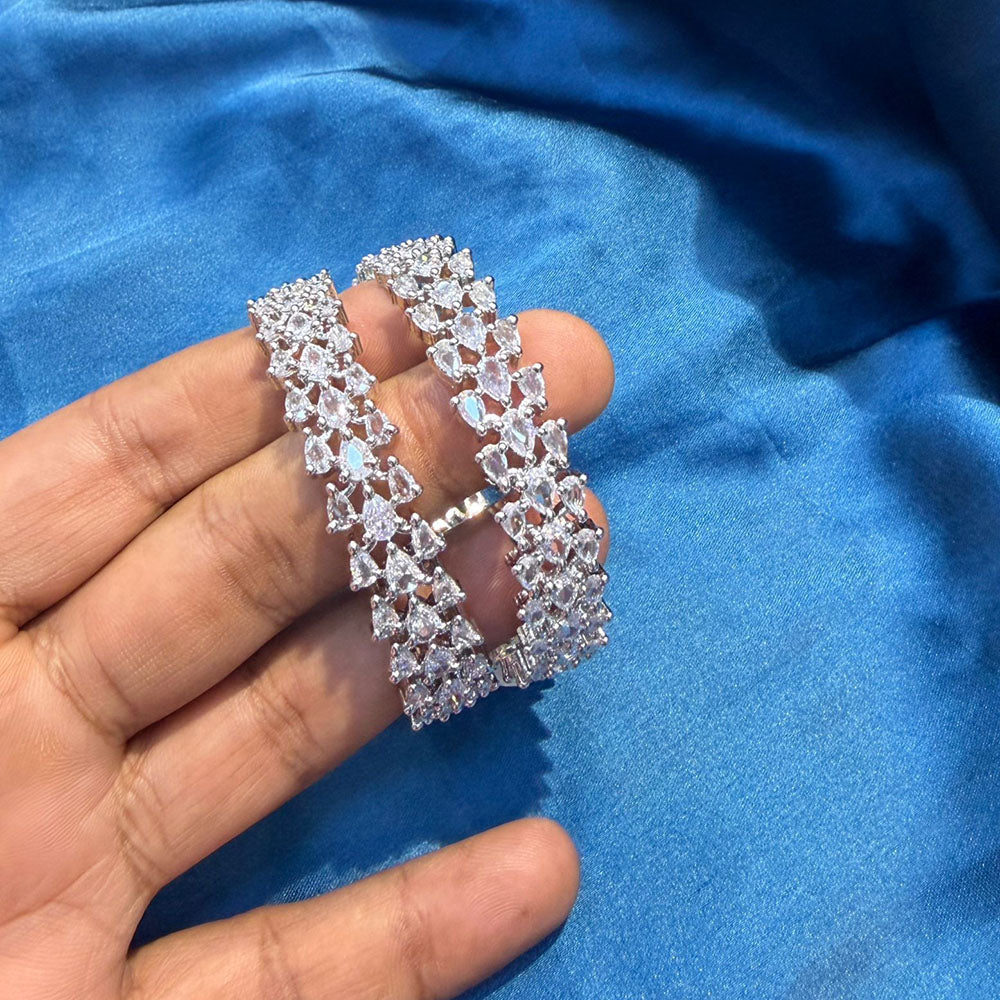 Akruti Collection Glamorous American Diamond Bangles Collection Set