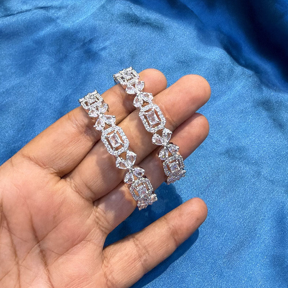 Akruti Collection Glamorous American Diamond Bangles Collection Set