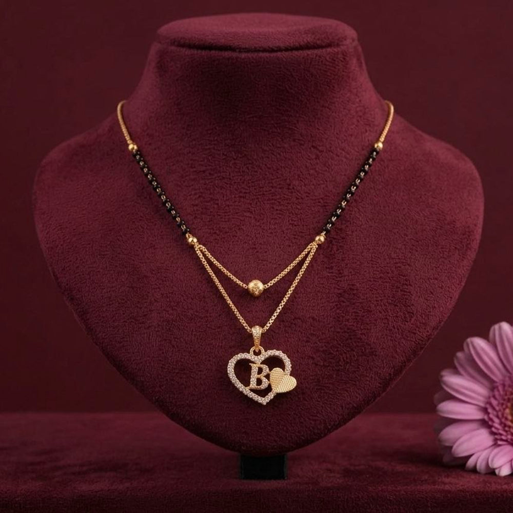 Akruti Collection Glamorous Austrian Stone Alphabet Mangalsutra