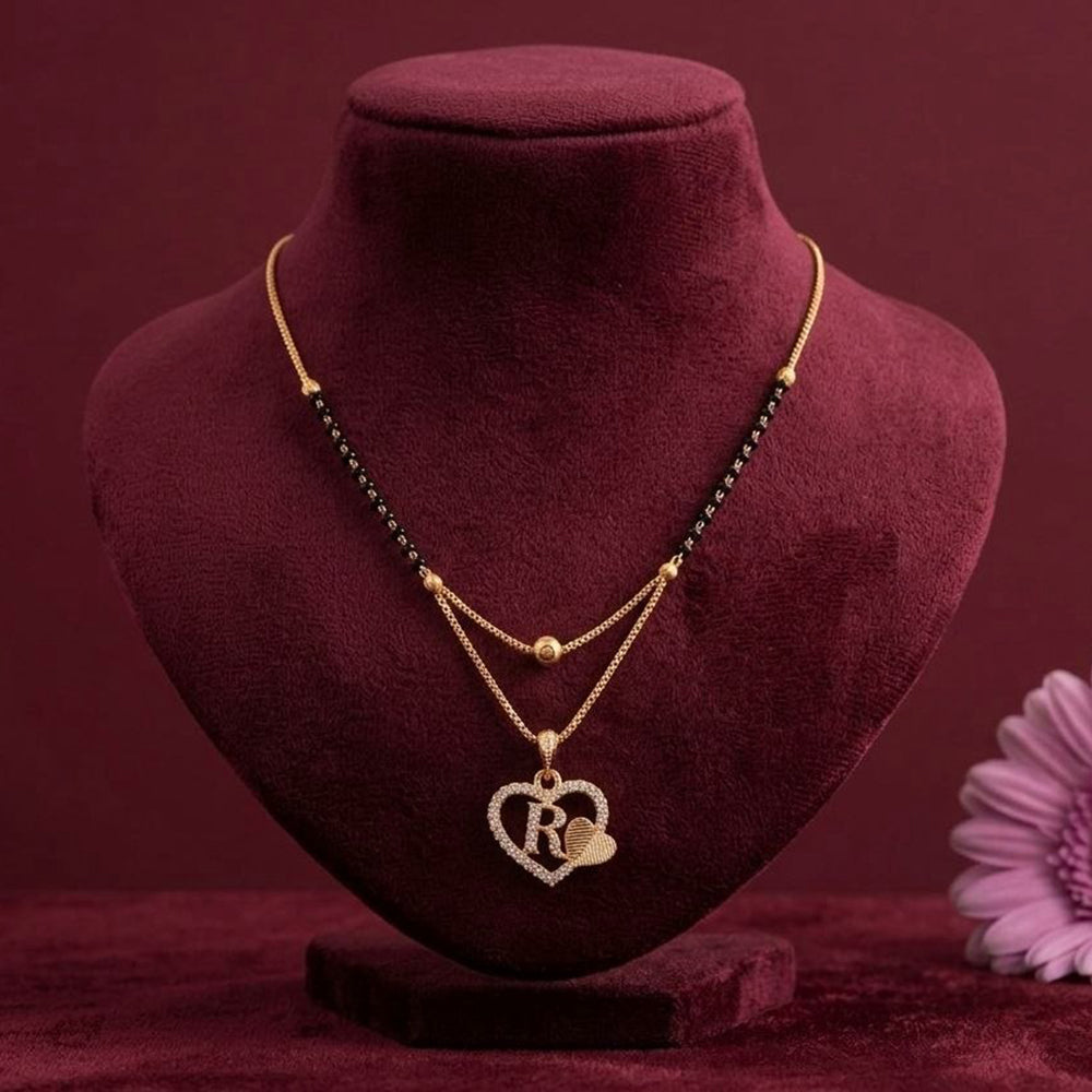 Akruti Collection Glamorous Austrian Stone Alphabet Mangalsutra