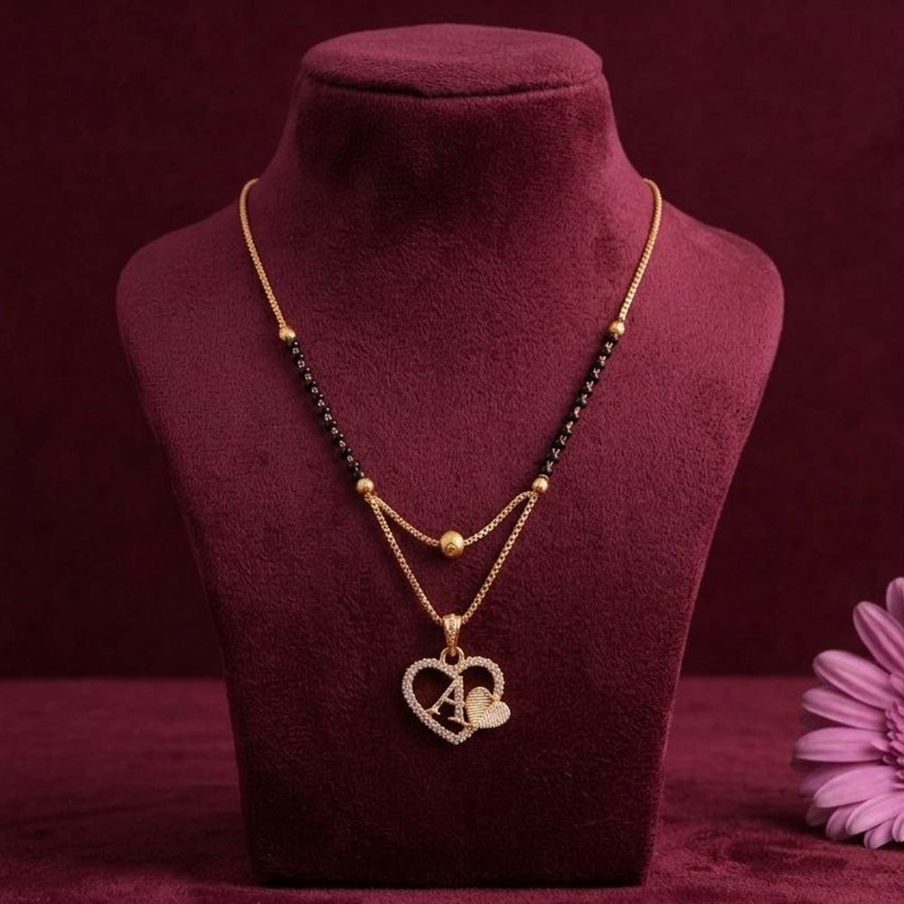 Akruti Collection Glamorous Austrian Stone Alphabet Mangalsutra