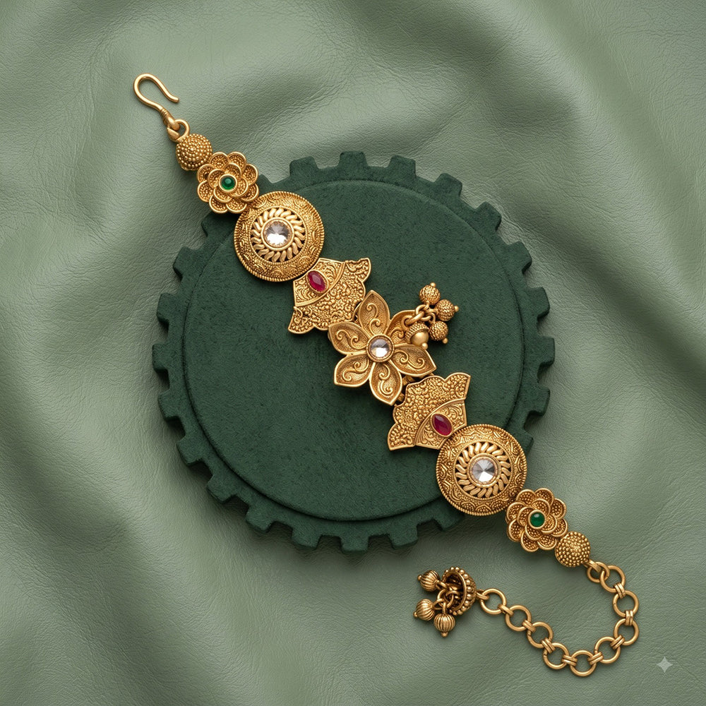 Akruti Collection Royal Pota Stone And Pearl Adjustable Bracelet