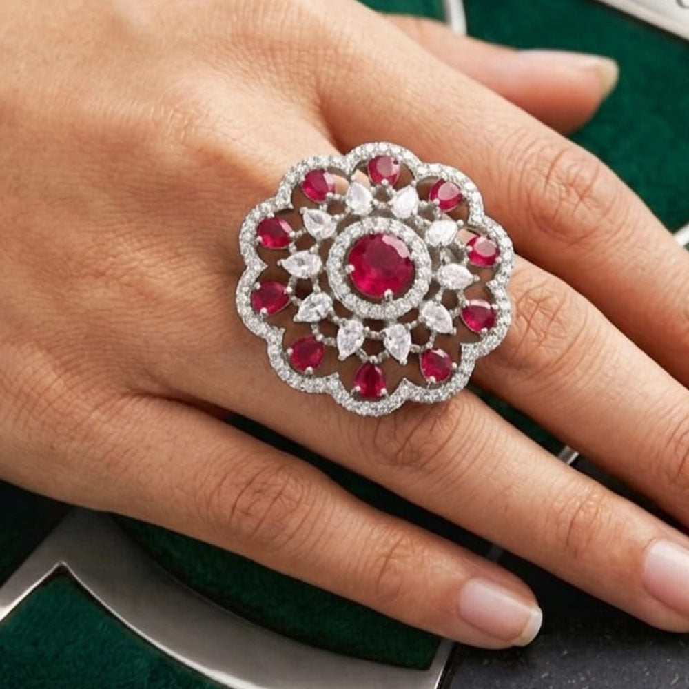 Akruti Collection Stylish American Daimond Ring
