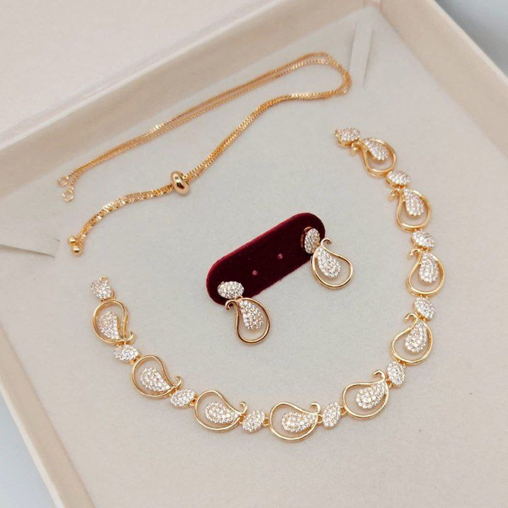 Akruti Collection Antique Finish Austrian Stone Necklace Set