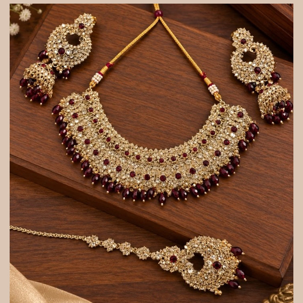 Akruti Collection Designer Austrian Stone And Beads Necklace Set for Women