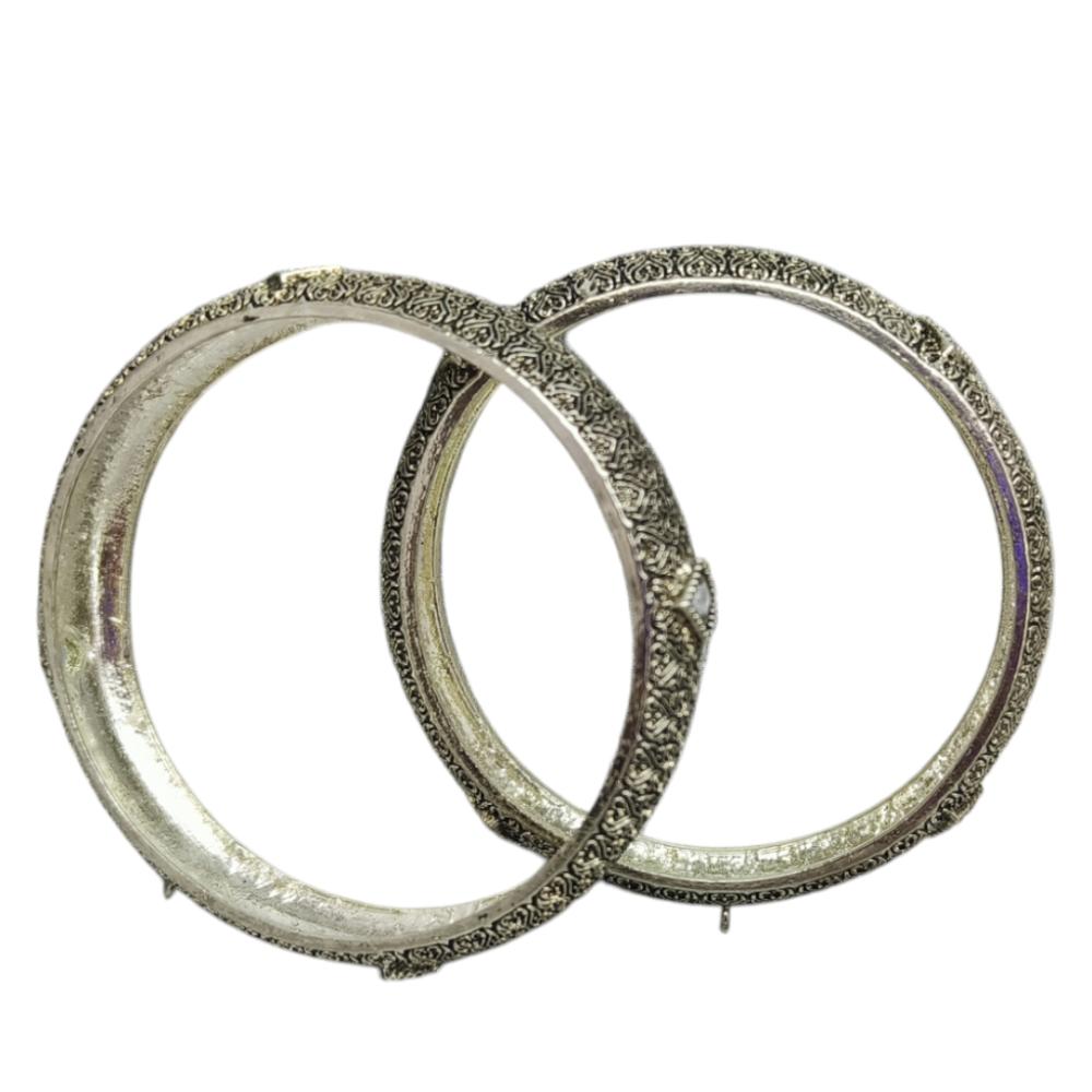 Amity Arts Oxidised Plated Kundan Stone Bangles Set (2 Piece Only)