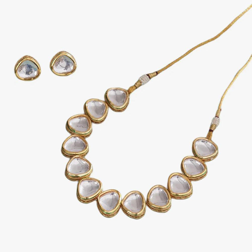 Shrijicreation Gold Plated Kundan Stone Necklace Set