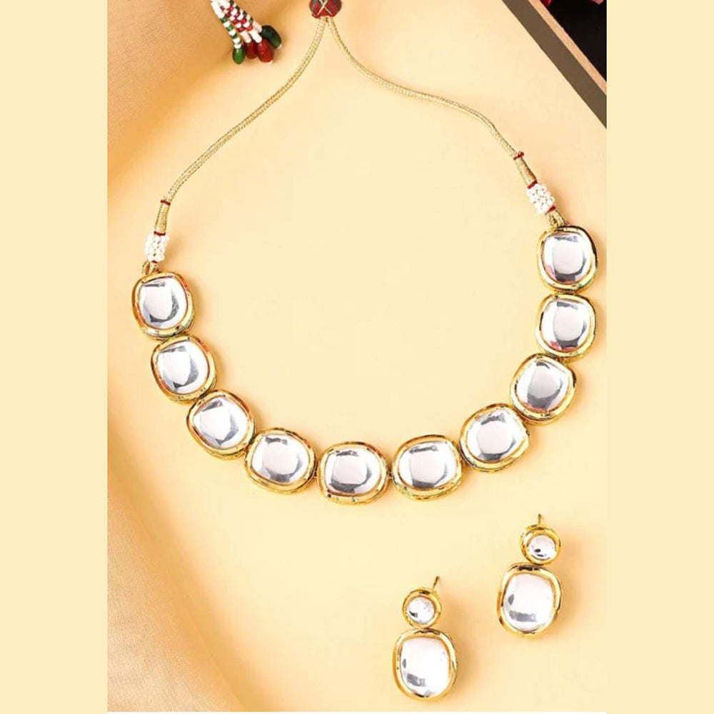 Shrijicreation Gold Plated Kundan Stone Necklace Set