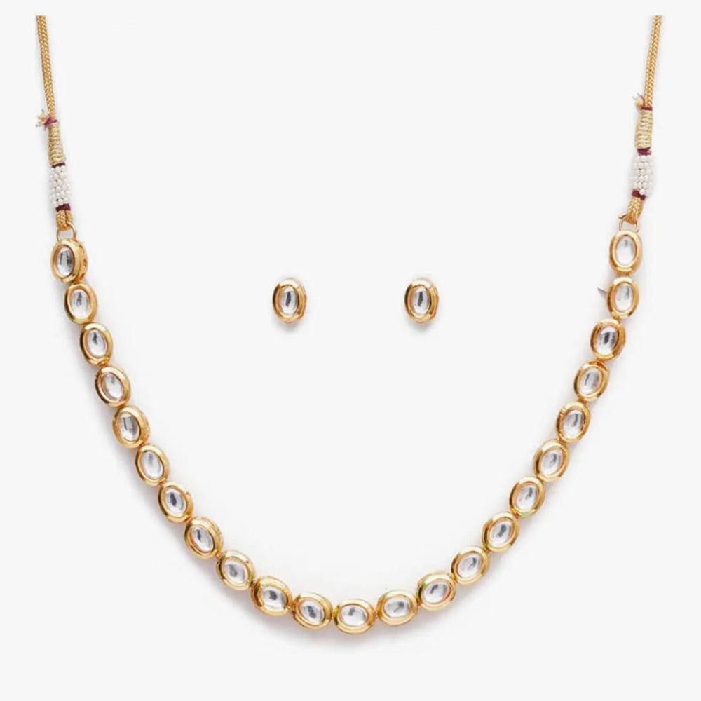 Shrijicreation Gold Plated Kundan Stone Necklace Set