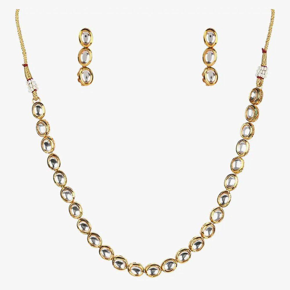 Shrijicreation Gold Plated Kundan Stone Necklace Set
