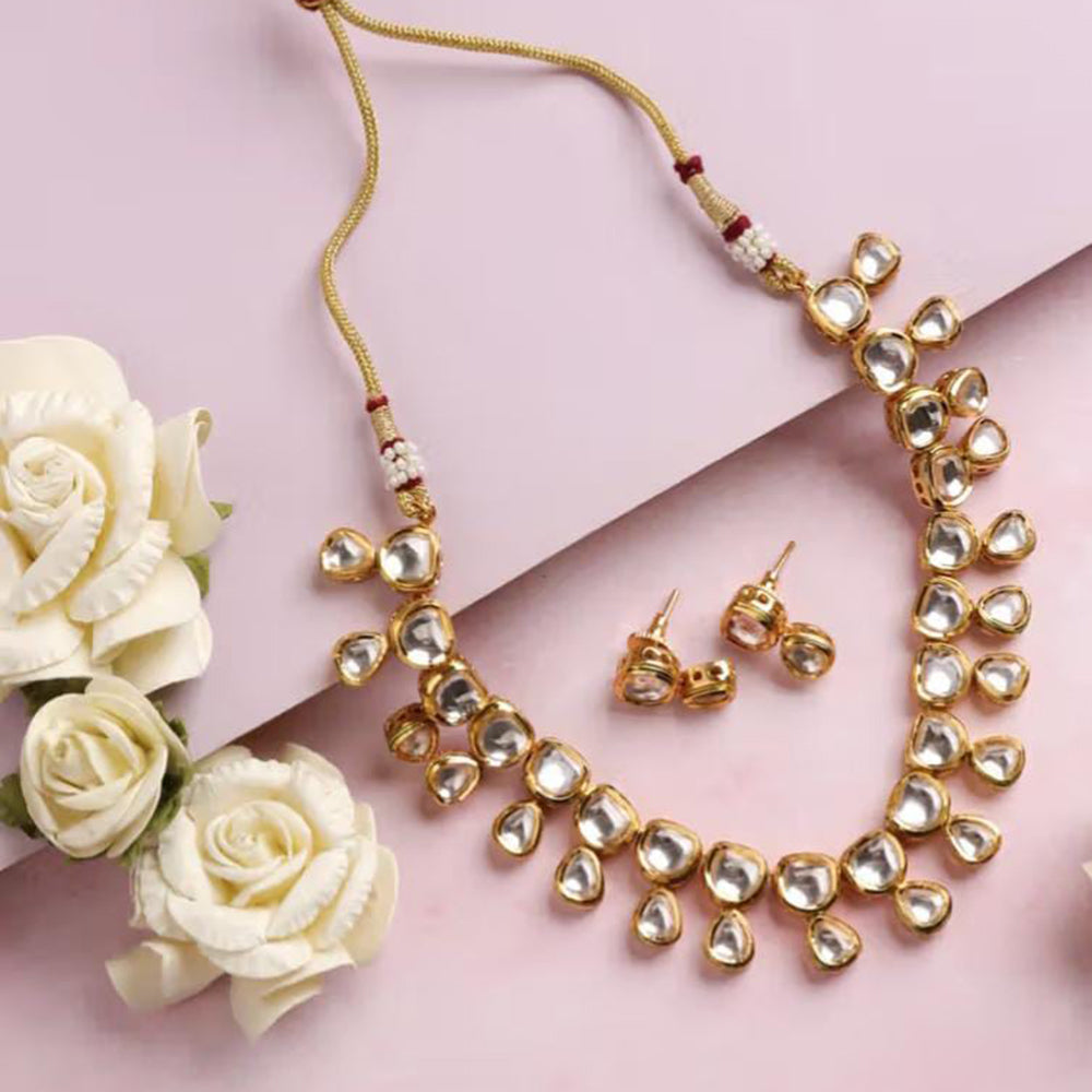 Shrijicreation Gold Plated Kundan Stone Necklace Set