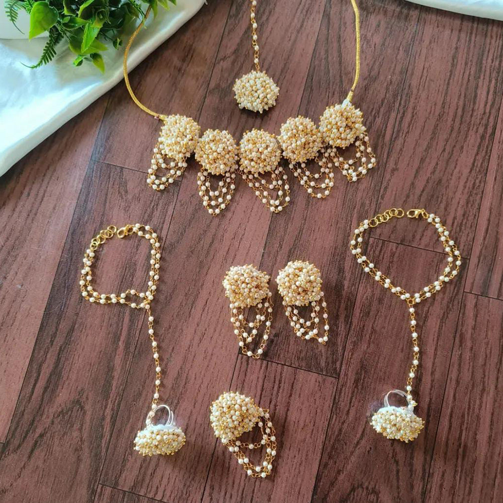 Shrijicreation Gold Plated Pearls Combo Set