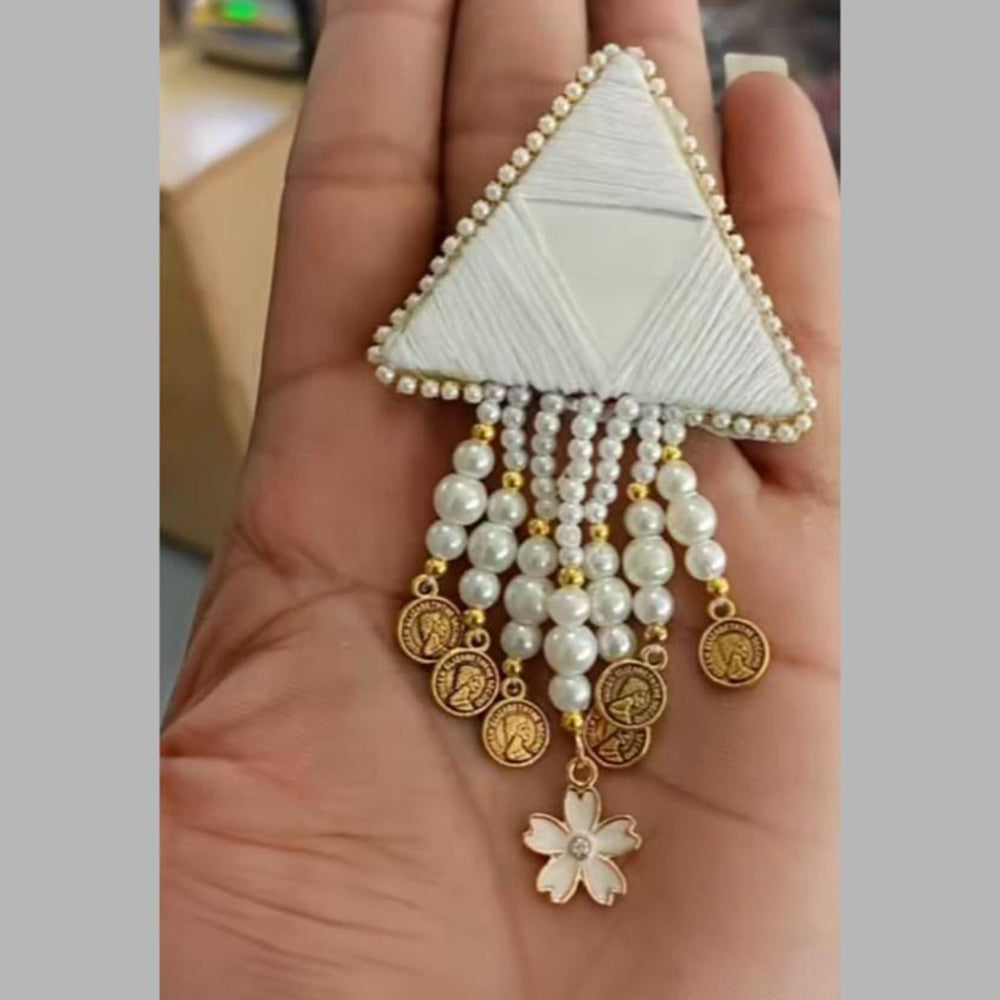 Shrijicreation Pearl And Thread Handmade Saree Pin