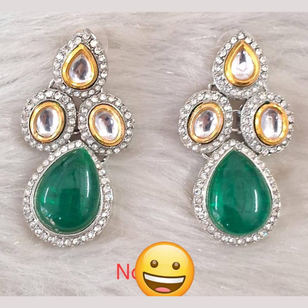 Palak Art Gold Plated Kundan Stone Dangler Earrings
