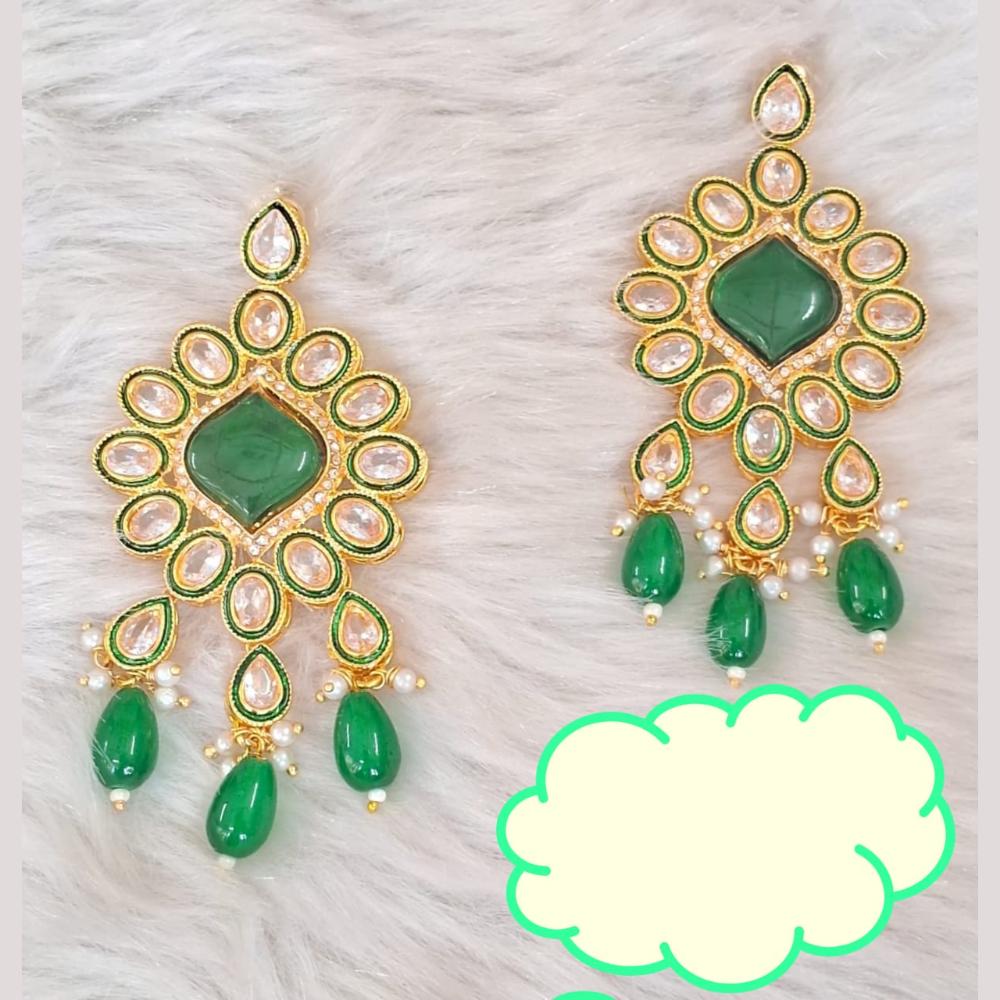 Palak Art Gold Plated Crystal Stone Dangler Earrings