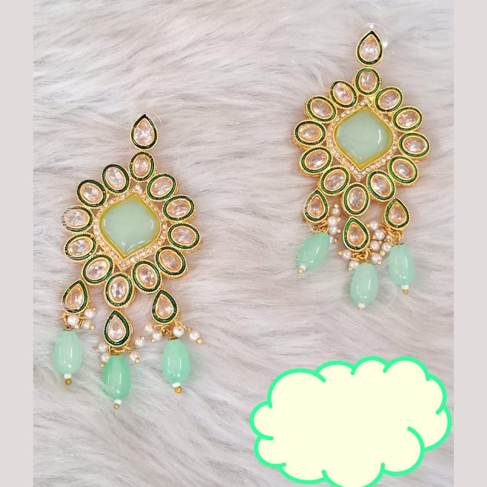 Palak Art Gold Plated Crystal Stone Dangler Earrings